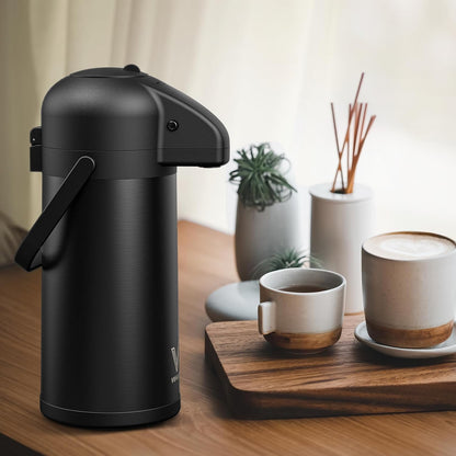 Coffee Carafe for Keeping Hot - 102oz/3L Airpot Coffee Dispenser with Pump - Insulated Stainless Steel Hot Beverage Dispenser for Parties - Thermal Carafe for Hot Drinks Water Tea Chocolate
