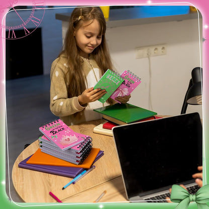 24 Pack Witch and Princess Theme Mini Spiral Notebooks 3 x 5 Inch, 50 Pages Each, Pink and Green Spiral Notepad Goodie Bag Stuffers Princess for Witch Theme Birthday Party Favors Supplies