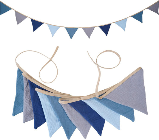 Fabric Bunting Banner, 2 Pack Handmade Neutral String Banner Each 8.5 ft 10 Flags Nursery Wall Hanging Wedding Birthday Home Baby Shower Party Decoration Bunting (Pink Candy)