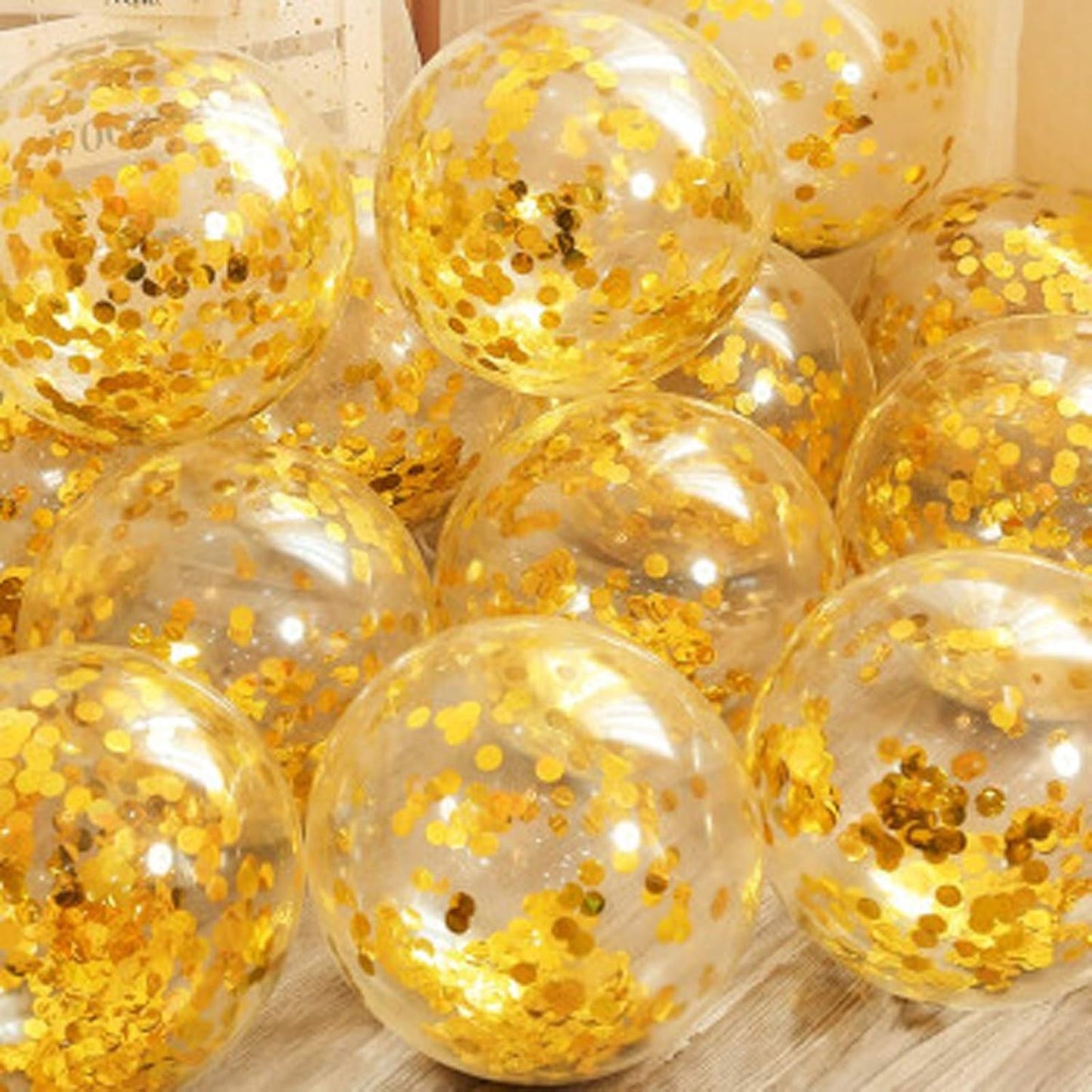 KIRIKOU Pack of 24 Pieces Confetti Balloons 12 Inch Latex Party Balloons for Party Decorations, Wedding, Engagement, Bridal, Birthday and Shower (Black)