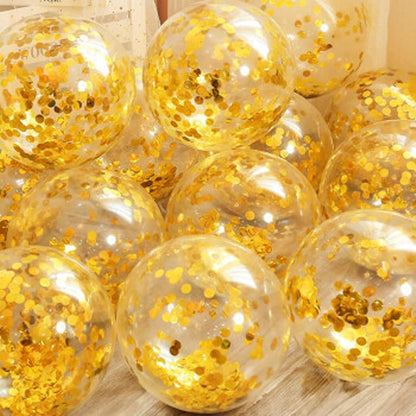 KIRIKOU Pack of 24 Pieces Confetti Balloons 12 Inch Latex Party Balloons for Party Decorations, Wedding, Engagement, Bridal, Birthday and Shower (Black)