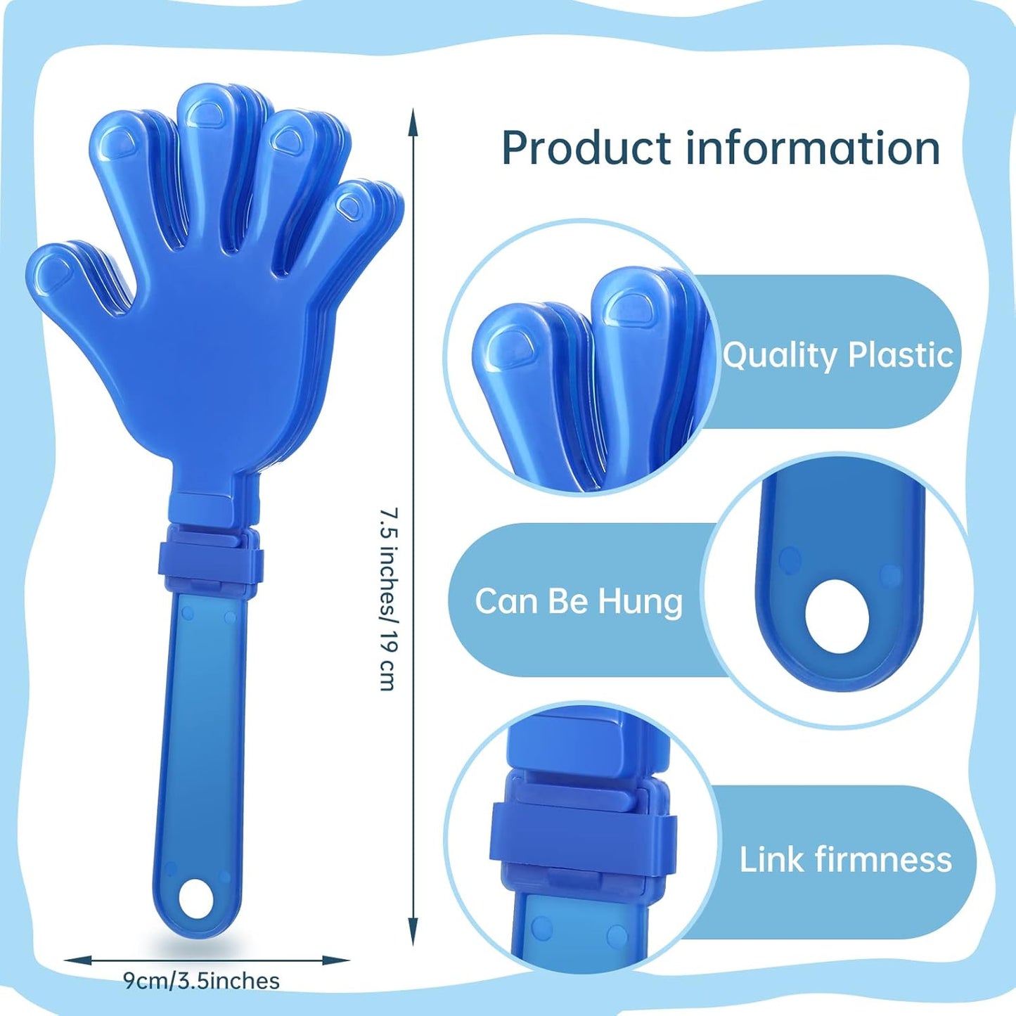 24 Pcs Orange Hand Clappers 7.5 Inch Clappers Noisemakers Noise Makers Party Favors Plastic Party Clapper for Sporting Events Cheers Ball Dance Basketball Football Noisemakers（Orange）
