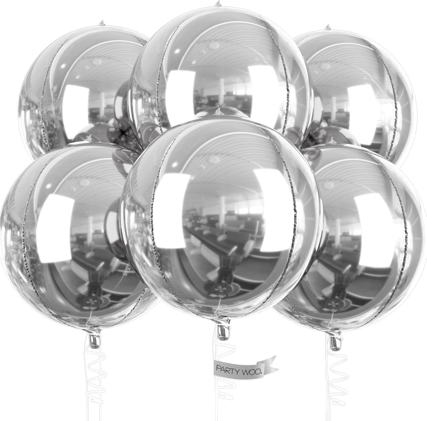 PartyWoo Metallic Gold Foil Balloons 20pcs Different Sizes Pack of 22 15 10 Inch Large Round Foil 4D Inflatable Mirror Ball Mylar Balloons for Graduation Birthday Baby Shower Party Decorations