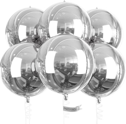 PartyWoo Metallic Gold Foil Balloons 20pcs Different Sizes Pack of 22 15 10 Inch Large Round Foil 4D Inflatable Mirror Ball Mylar Balloons for Graduation Birthday Baby Shower Party Decorations