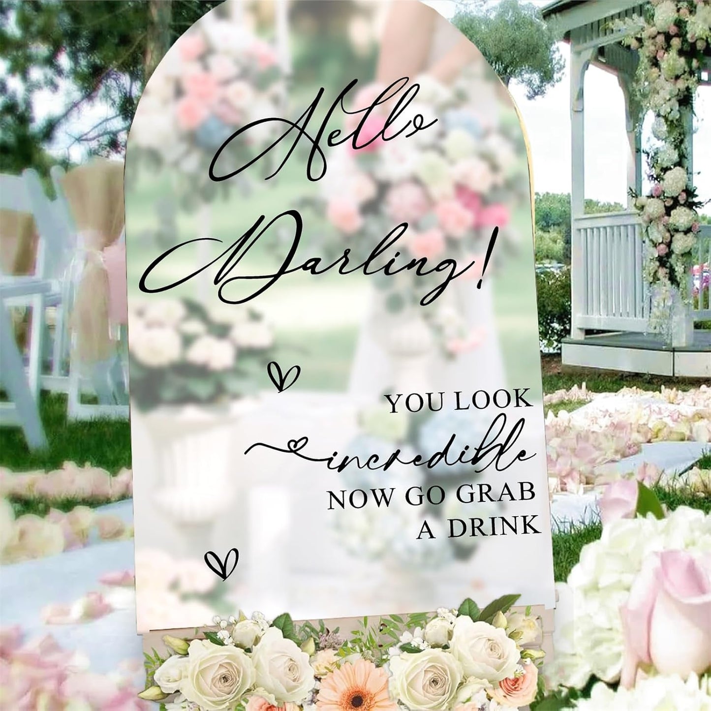 Custom Name Welcome to Our Wedding Signs Personalized Wedding Mirror Decals Selfie Mirror Decal for Wedding Entry Reception Display Golden Date Marriage DIY Vinyl Lettering Welcome Party Decoration