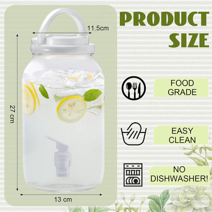 Havawish 2 Pcs 1 Gallon Plastic Beverage Dispenser with Spigot Clear Summer Kitchen Fridge Drink Dispenser for Parties Lemonade Juice Tea Beer Cold Water (Red,Cylinder)