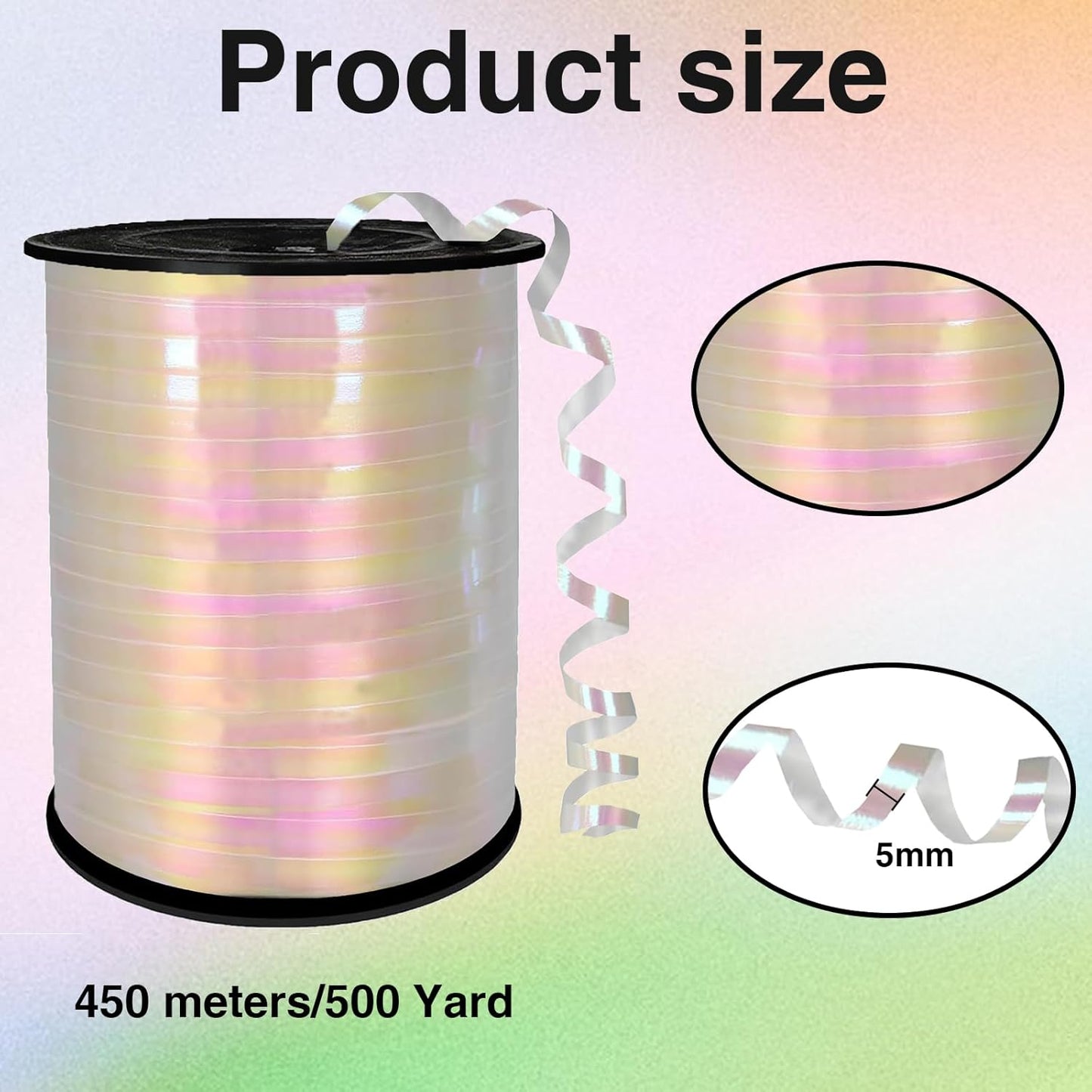 Metallic Shiny Curling Ribbon，500 Yard，1/5" for Crafts,Gift Wrapping, Balloon String, Baby Shower, Parties & Festivals, Florist Flowers (Silver)