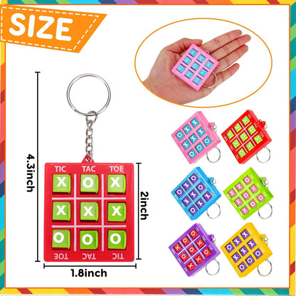 24PCS Tic Tac Toe Game Birthday Summer Party Favors Goodie Bags Stuffers for Kids 3-5 4-8 8-12 Classroom Treasure Chest Carnival Prize Box Toys Bulk Keychain Pinata Filler Return Gifts for Girl Boy