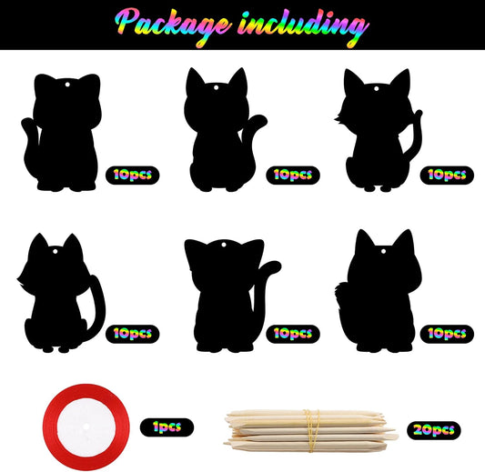 CY2SIDE Puppy Animal Color Scratch Bookmarks, DIY Dog Scratch Card for Birthday Party Decors, Puppy Dog Pet Magic Art Rainbow Color Paper Cards for Birthday Party Supplies