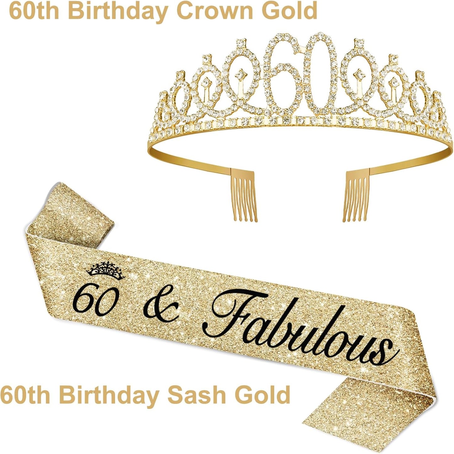 21st Birthday Decorations for Her with 21st Birthday Sash and Crown, Candles Gold, Gifts for 21 Year Old Girls
