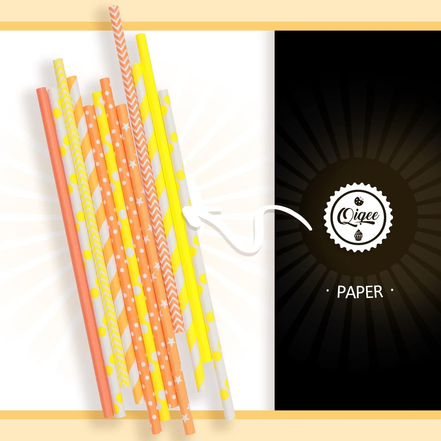 Pink Paper Straws 150pcs Disposable Straws Bulk (10 Pattern) qiqee