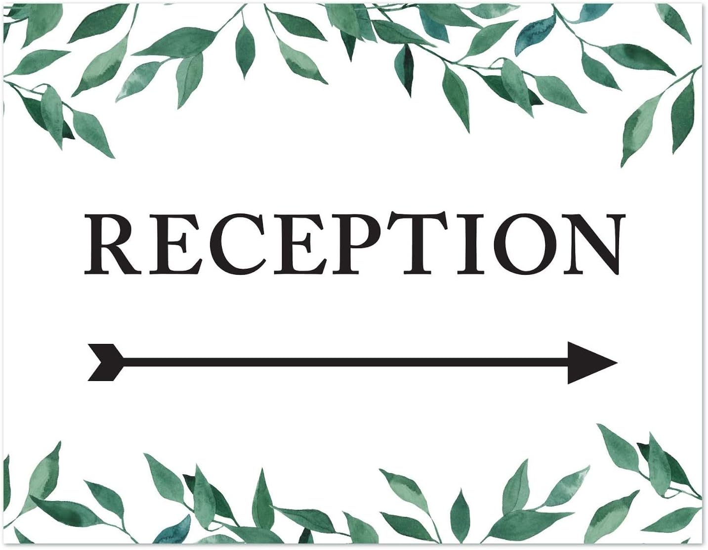 Andaz Press Wedding Party Signs, Natural Greenery Green Leaves, 8.5x11-inch, Bridal Shower Scavenger Hunt, 1-Pack - Colors D