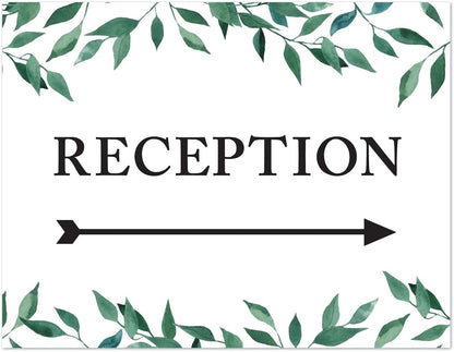Andaz Press Wedding Party Signs, Natural Greenery Green Leaves, 8.5x11-inch, Bridal Shower Scavenger Hunt, 1-Pack - Colors D