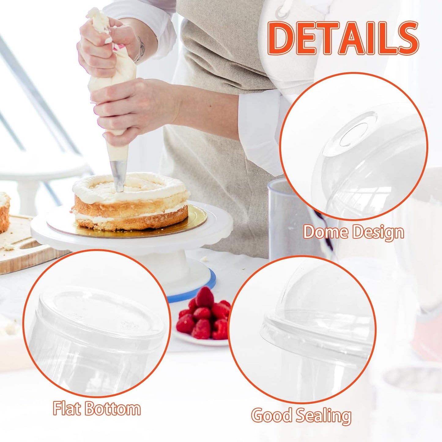 Jnnzzggu 50 Pcs 8 OZ Disposable Plastic Cups with Dome Lids,Clear Dessert Cup,Mini Parfait Appetizer Containers for Ice Cream,Cake,Fruit,Pudding,Jello Shot,Drink,Yogurt,Soups,Salad,Snacks
