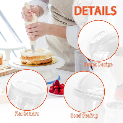 Jnnzzggu 50 Pcs 8 OZ Disposable Plastic Cups with Dome Lids,Clear Dessert Cup,Mini Parfait Appetizer Containers for Ice Cream,Cake,Fruit,Pudding,Jello Shot,Drink,Yogurt,Soups,Salad,Snacks