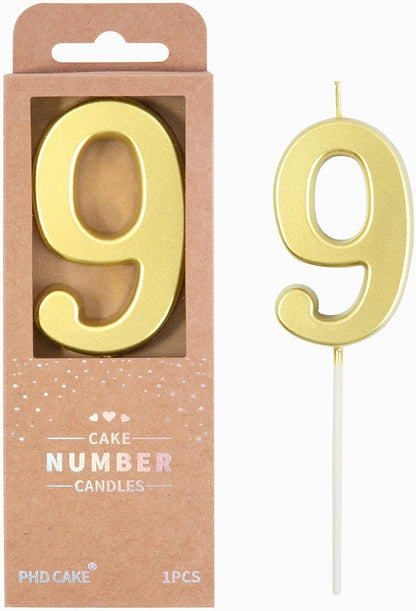 PHD CAKE 2.76 Inch Modern Gold 2 Number Birthday Candles, Gold Number Candles, Cake Number Candles, Party Celebration