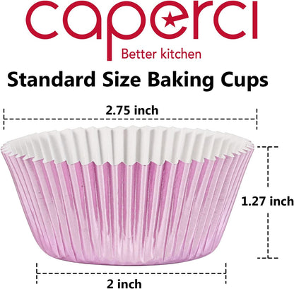 Caperci Standard Cupcake Liners Gold Foil Muffin Baking Cups 150-Pack - Premium Greaseproof & Sturdy Cupcake Papers