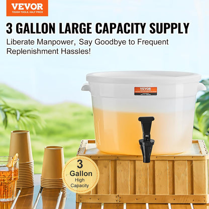 VEVOR Beverage Dispenser, 5 Gallon *2 Drink Dispensers for Parties, Plastic Juice Dispenser with Spigot and Lid, Iced Tea Lemonade Juice Water Dispenser, for Restaurants, Hotels, Parties, 2 Pack