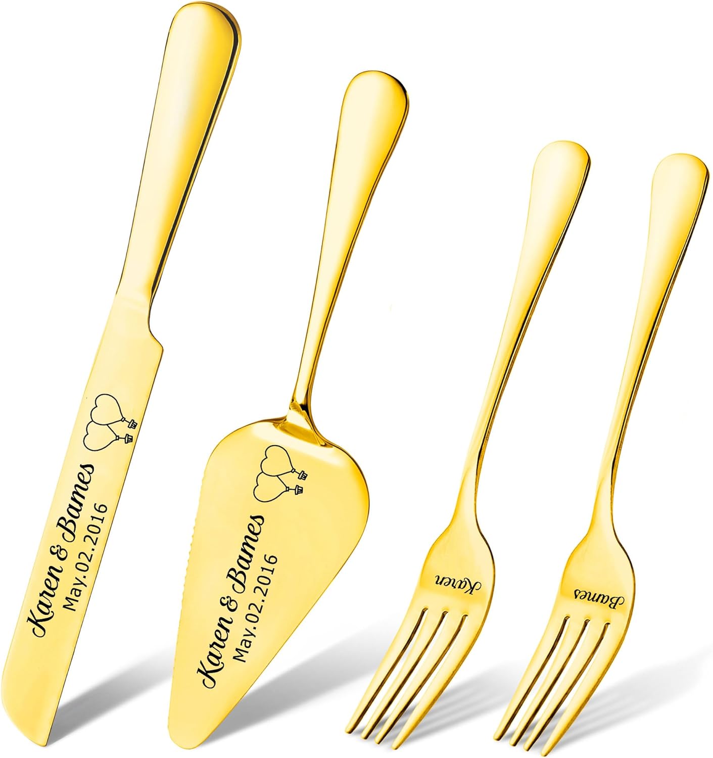 Personalized Wedding Cake Knife and Server Set, Custom Cake Cutting Set for Wedding, Silver Cake Knife Set Stainless Steel, Customized Gifts for Weddings, Engagements, Anniversaries, Birthday(Silver)