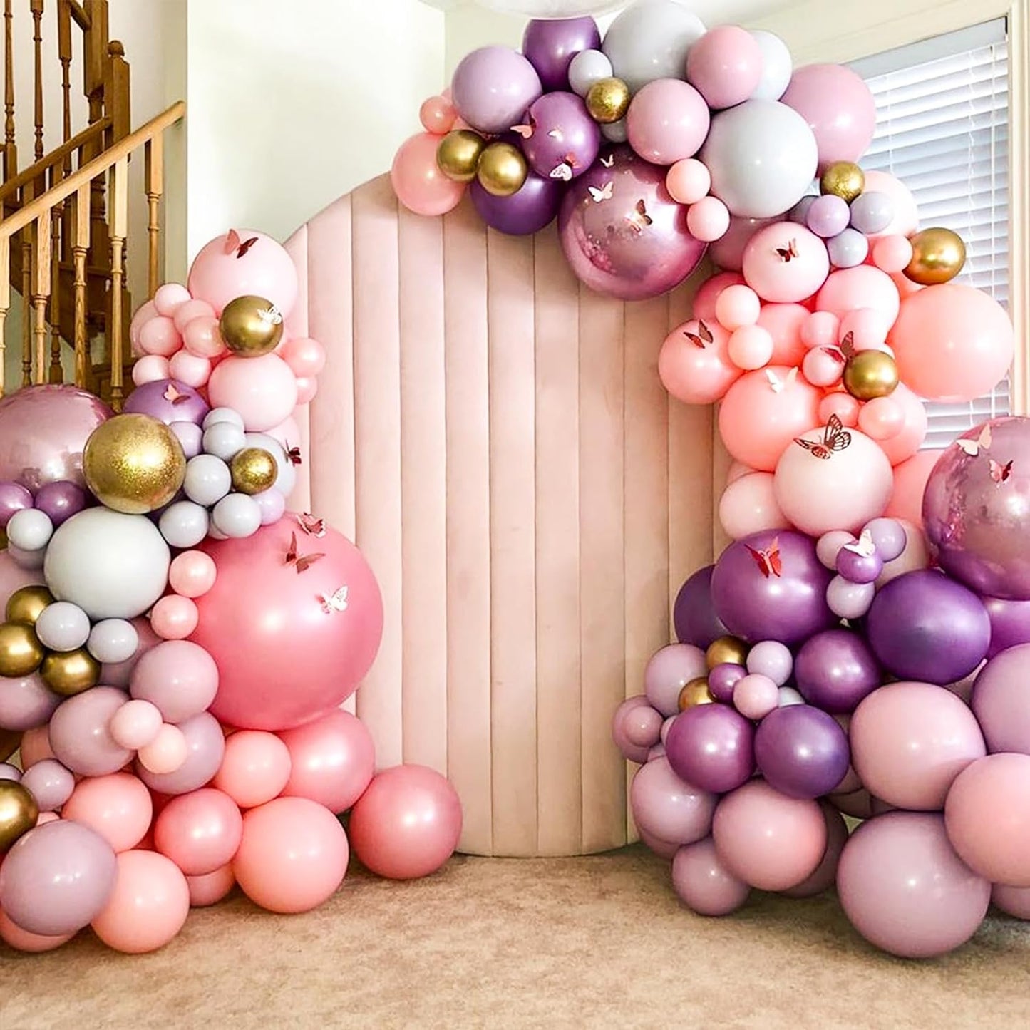 AerWo Balloon Arch Kit 9.35FT & 6FT, Free Bending Half Balloon Arch Stand with Base, Floor Gold Balloon Arch Frame Backdrop for Wedding Birthday Party Baby Shower Yard Lawn Home Christmas Decorations