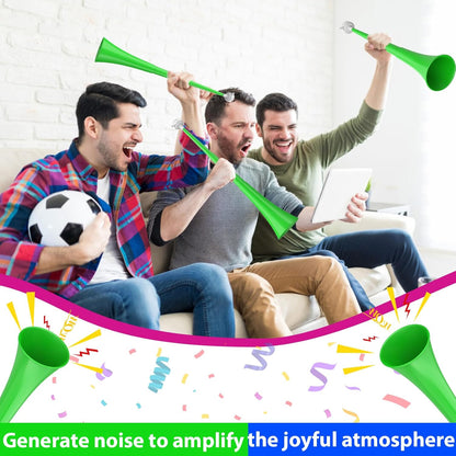 Collapsible Stadium Horn 24 Inch Vuvuzela Plastic Trumpet Blow Horns Noise makers for Sporting Events School Sports Football Games Party Supplies Favors Accessories (Black)