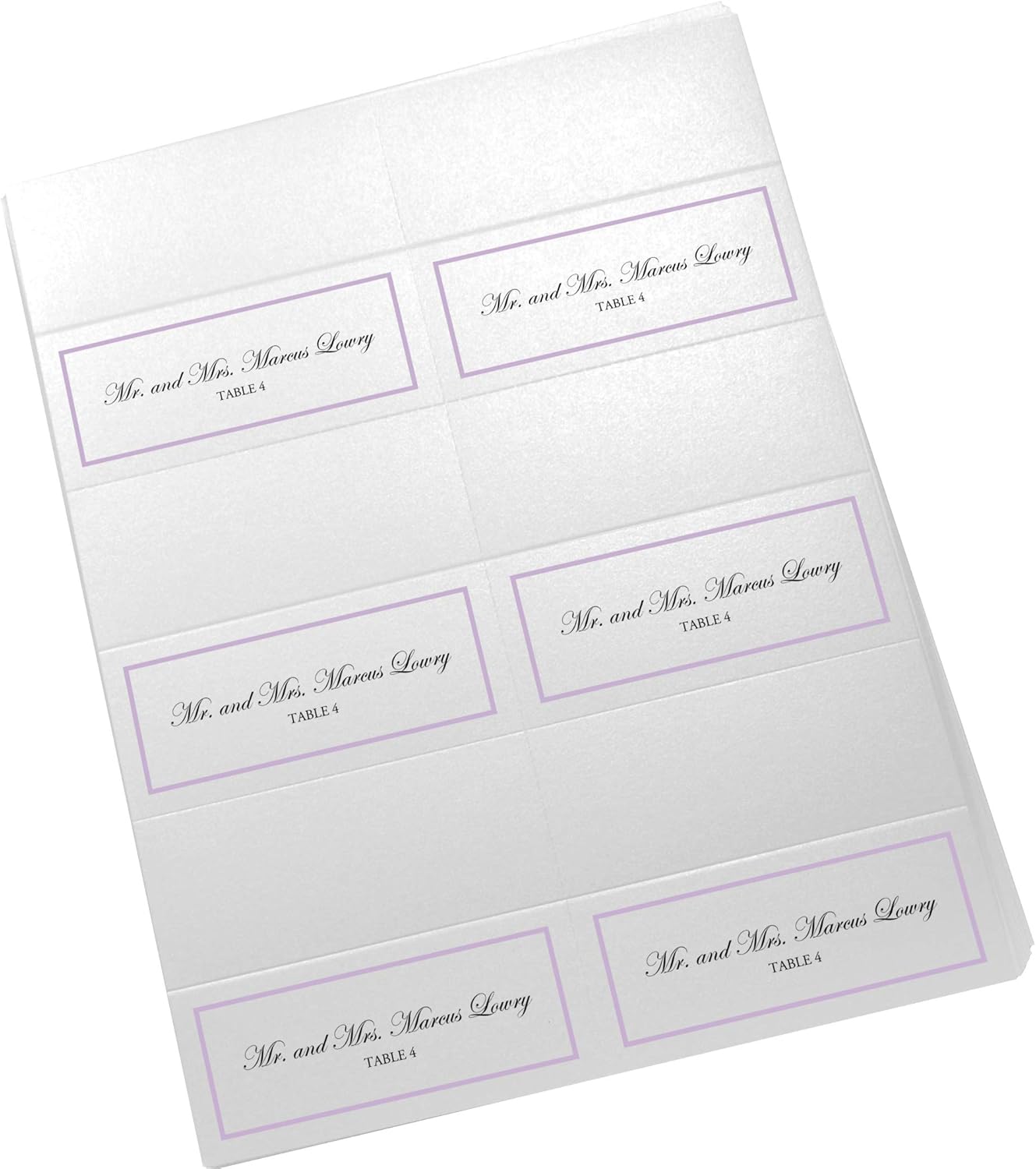 Single Line Border Printable Place Cards, Gold (Choose Color), Set of 60 (10 Sheets), Laser & Inkjet Printers - Wedding, Party, Dinner, and Special Events - Made in the USA