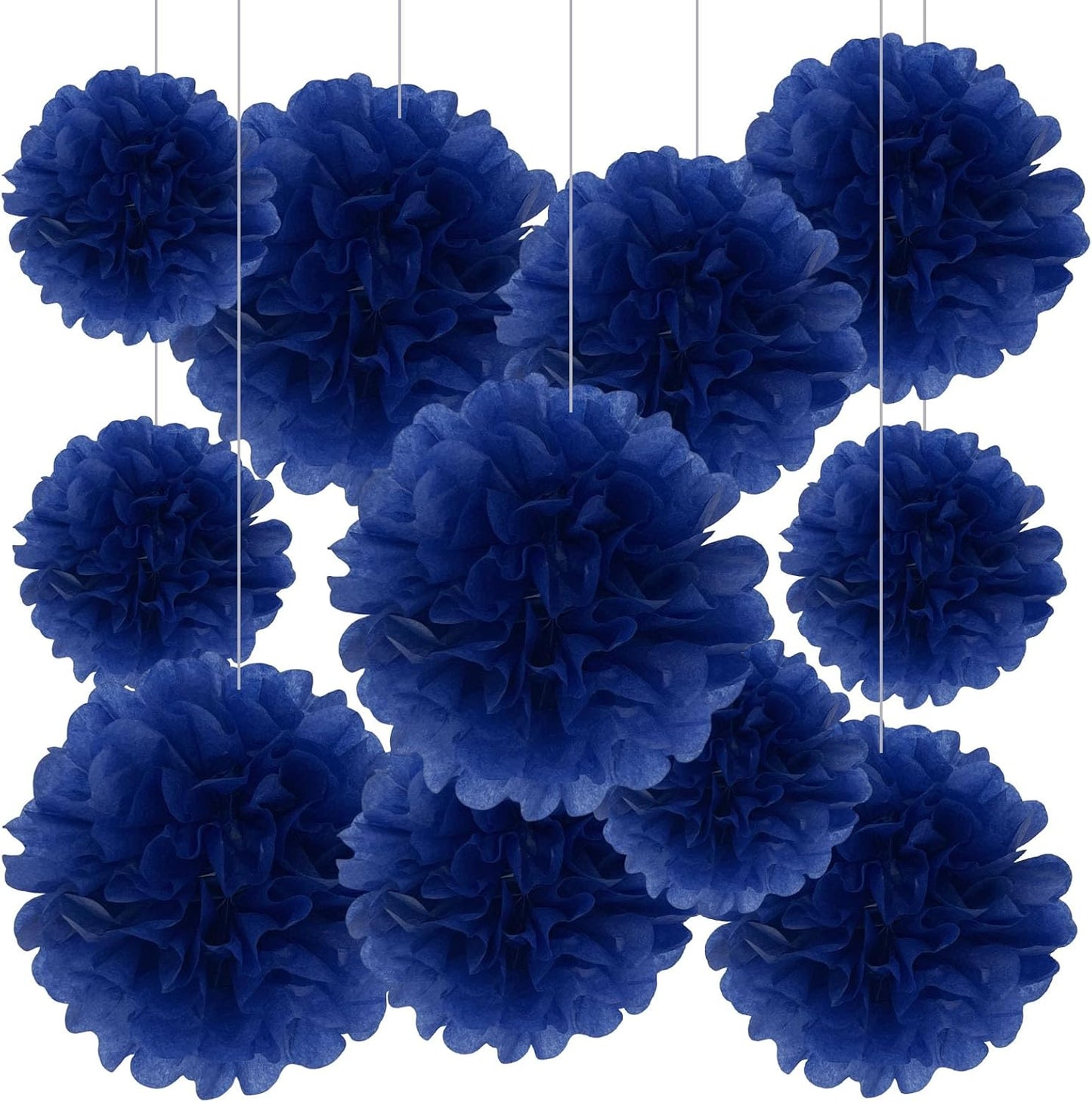 Tissue Paper Pom Poms, Pink Tissue Paper Flowers, Hanging Flower Balls for Weddings Fiesta Parties Birthday Baby Showers Classroom Bridal Shower Decoration (18Piece Set-6/10/12/14Inch)