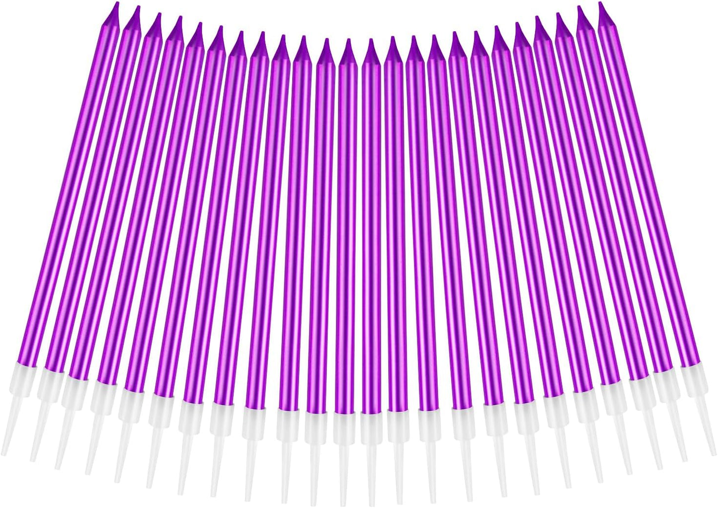 BEAN LIEVE 24-Count Birthday Candles - Long Thin Cake Candles Slow Burning Candles for Birthday, Wedding, Lucky Party Decoration (Champagne Gold)