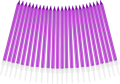 BEAN LIEVE 24-Count Birthday Candles - Long Thin Cake Candles Slow Burning Candles for Birthday, Wedding, Lucky Party Decoration (Champagne Gold)