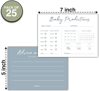 Baby Predictions and Advice Cards, 5" x 7" Pink Baby Shower Predictions Cards, Daily Party Games & Activities Favors for Newparents - G08
