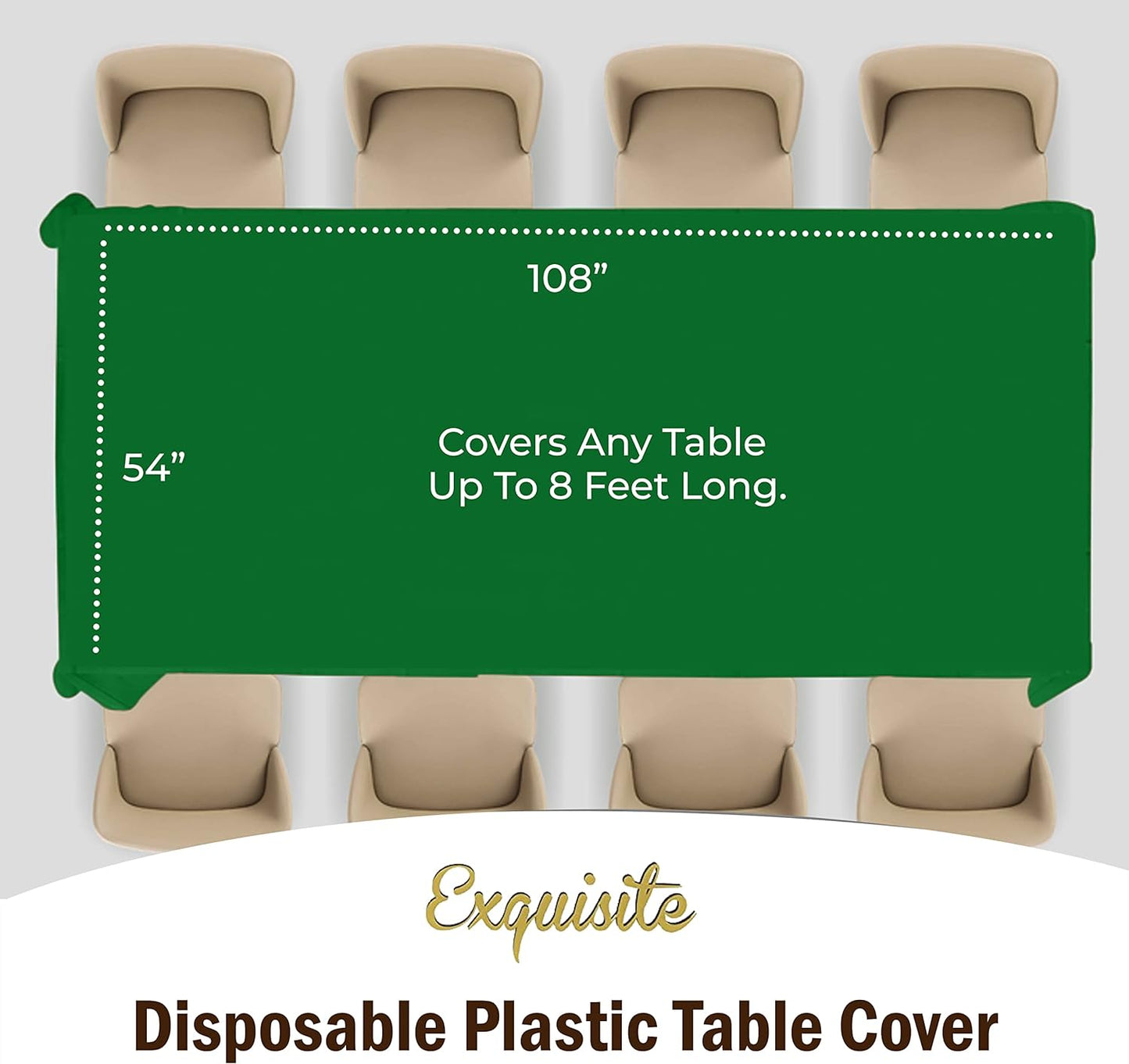 12-Pack Premium Plastic Tablecloth 54in. x 108in. Rectangle Table Cover - Dark Blue - Colors A