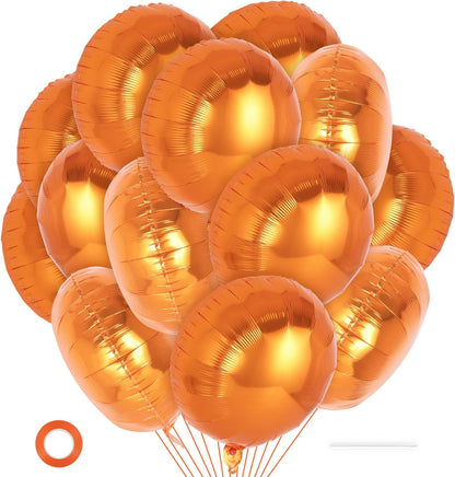 20 Pcs Black Round Shaped Balloons,18 Inch Round Foil Balloon,Giant Round Mylar Balloon Helium Balloons for Birthday Party Baby Shower Wedding Decorations (Black)