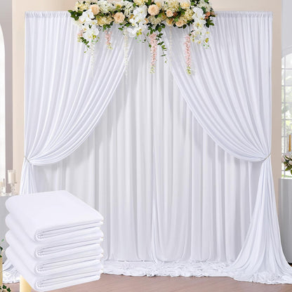 10ftx10ft Black Backdrop Curtains for Weddings Parties, Wrinkle Free 2 Panels Silky Polyester Photo Backdrop Drapes Back Drop Cloth Drapery for Birthday Mother'sDay Photography Background