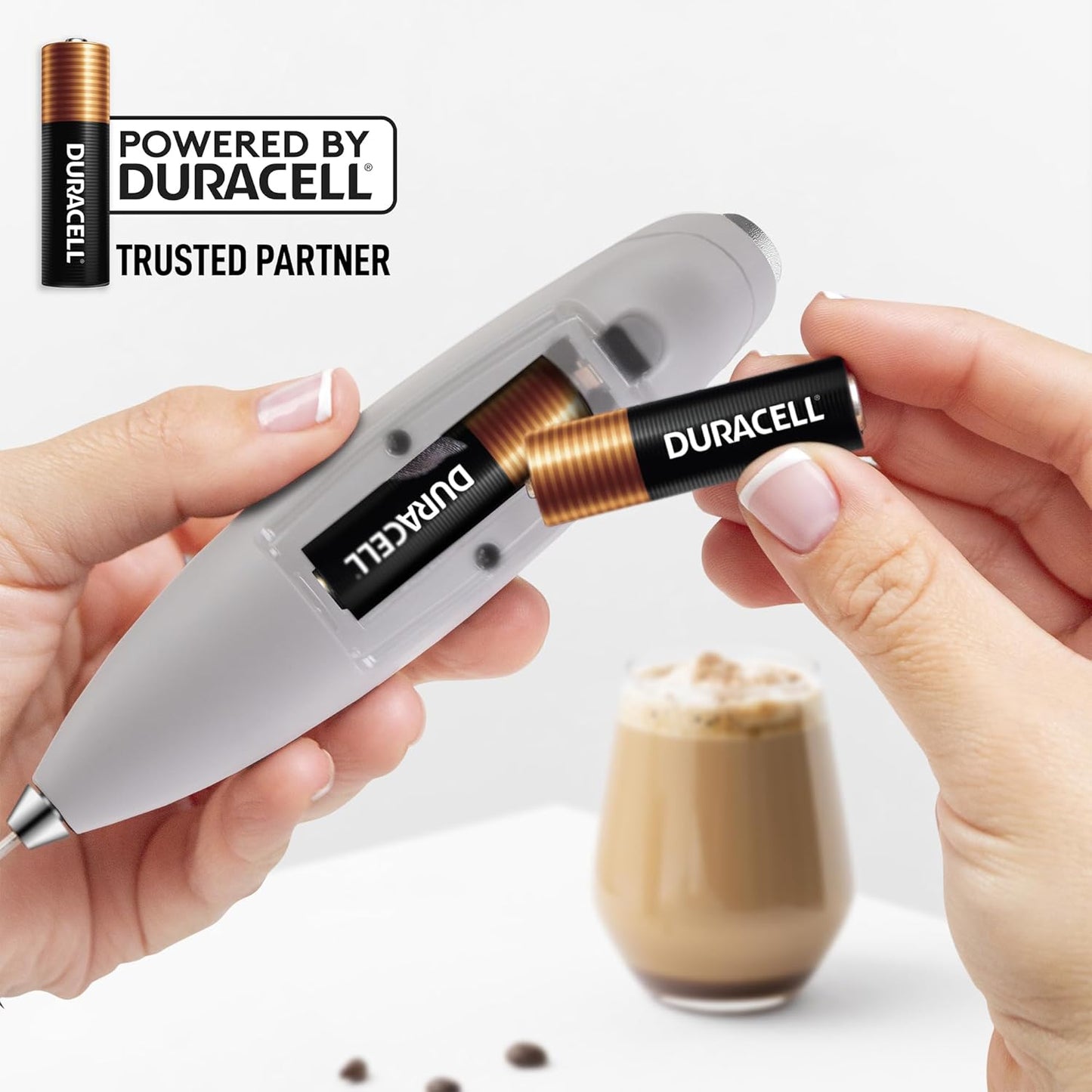 Zulay Kitchen Powerful Milk Frother Wand With Duracell Batteries - Ultra Fast Handheld Drink Mixer - Electric Whisk Foam Maker for Coffee, Lattes, Cappuccino & Matcha - Z1 Motor - Black - Colors A