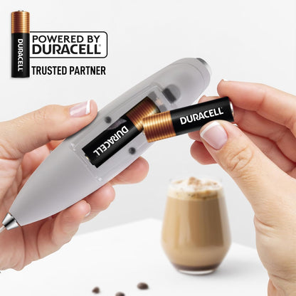 Zulay Kitchen Powerful Milk Frother Wand With Duracell Batteries - Ultra Fast Handheld Drink Mixer - Electric Whisk Foam Maker for Coffee, Lattes, Cappuccino & Matcha - Z1 Motor - Black - Colors A