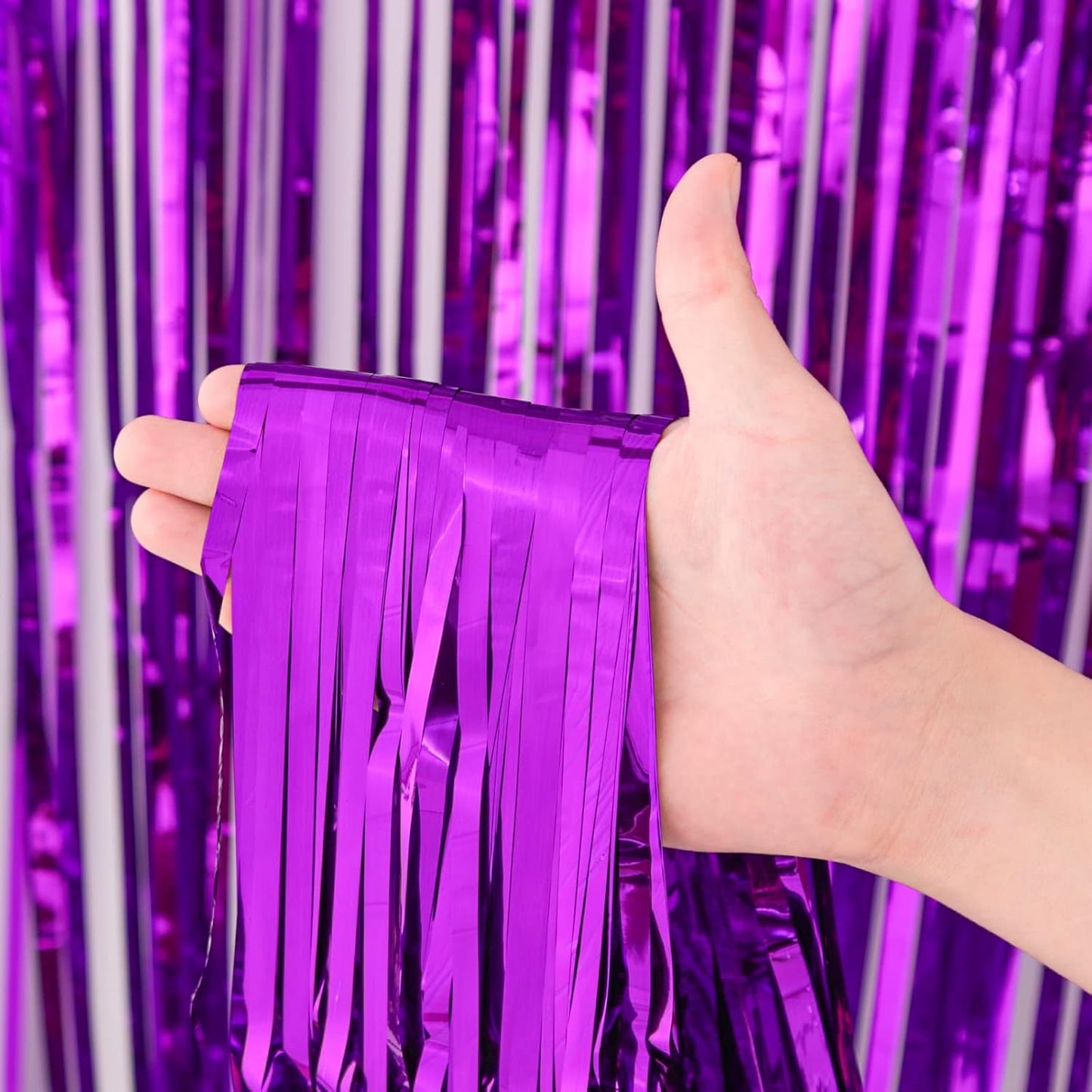 Voircoloria 3 Pack 3.3x8.2 Feet Gold Foil Fringe Backdrop Curtains, Tinsel Streamers, Fringe Backdrop for 2025 New Years Eve, Graduation, Birthday, Baby Shower, Gender Reveal, Disco Party - Colors A
