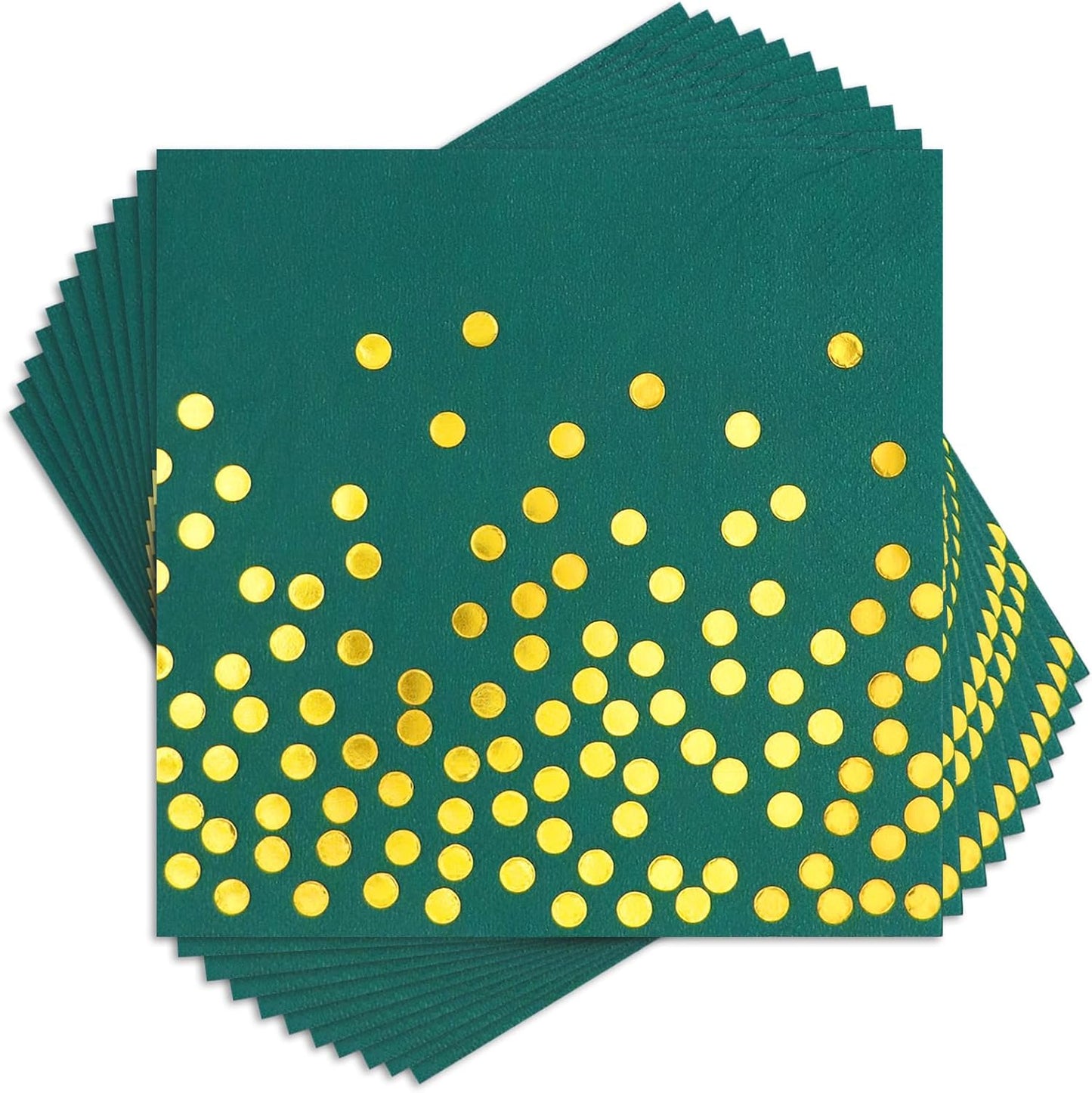 100PCS Blue Party Napkins Gold Dot Cocktail Paper Napkins Beverage Napkin for Birthday Wedding Dinner Disposable Supplies