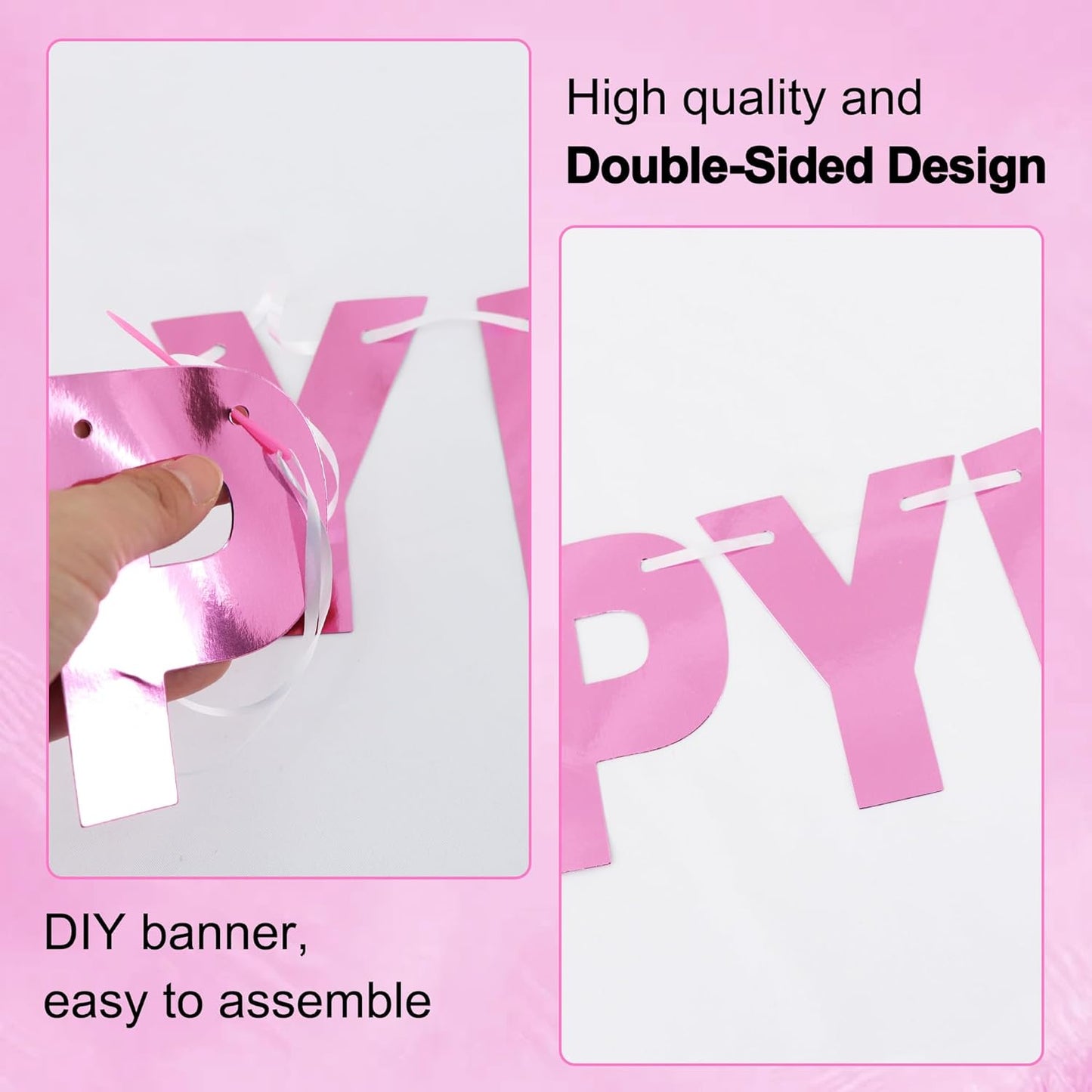 BEISHIDA 116 PCS A-Z DIY Letter Banner Kit Make Your Own Banner Including 111 Letters and Numbers 3 Rope and 2 Threading Device,Customized for Birthday Graduation Wedding Decor Black