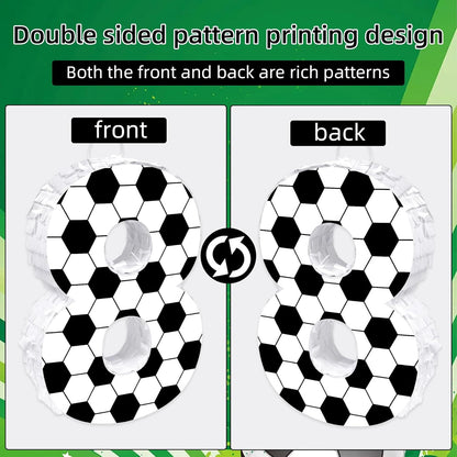 16Inch Soccer Ball Number 9 Piñata Includes Wooden Stick, Blindfold, and Confetti for for Kids 7th Anniversary Sport Themed Party Birthday Supplies