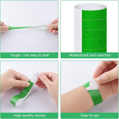 MIAHART Paper Wristbands for Events - 300 Pcs Gold Waterproof Party Arm Bands for Lightweight Concert Use