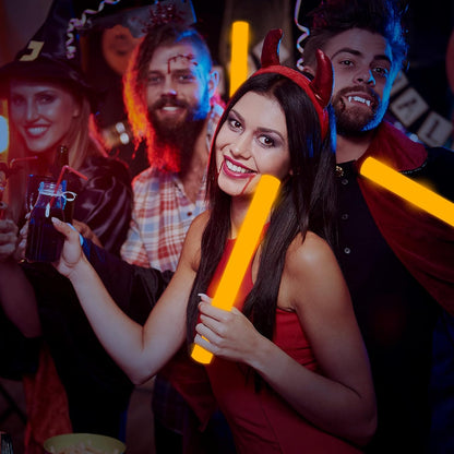Glow Foam Sticks Bulk, 24 Pcs Red Giant LED Light Up Sticks 3 Modes Flashing Glowing Baton Wands Party Supplies for Wedding, Raves,Concert,Birthday,Christmas, Halloween,Sporting Events