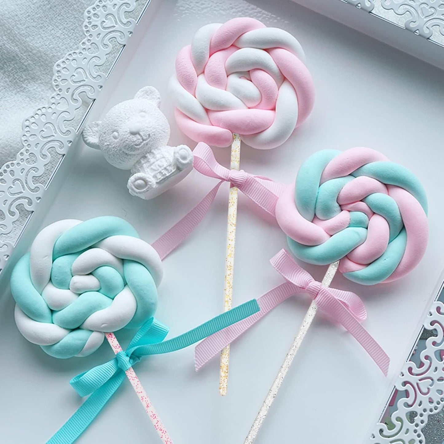 hapray 100-PCS 5 Colol Plastic Swizzle Sticks, Crystal Cake Pops, Cocktail Coffee Drink Stirrers, Stir Sticks, 7.24 Inch (Pink, Yellow, Blue, Purple, Green)