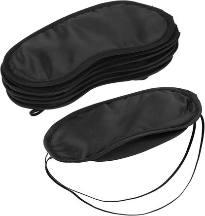COMNICO 6pcs Blindfold Eye Mask Shade Cover Eye Mask Sleep Masks Sleeping Mask Party Supply with Adjustable Strap for Men and Women (Black)