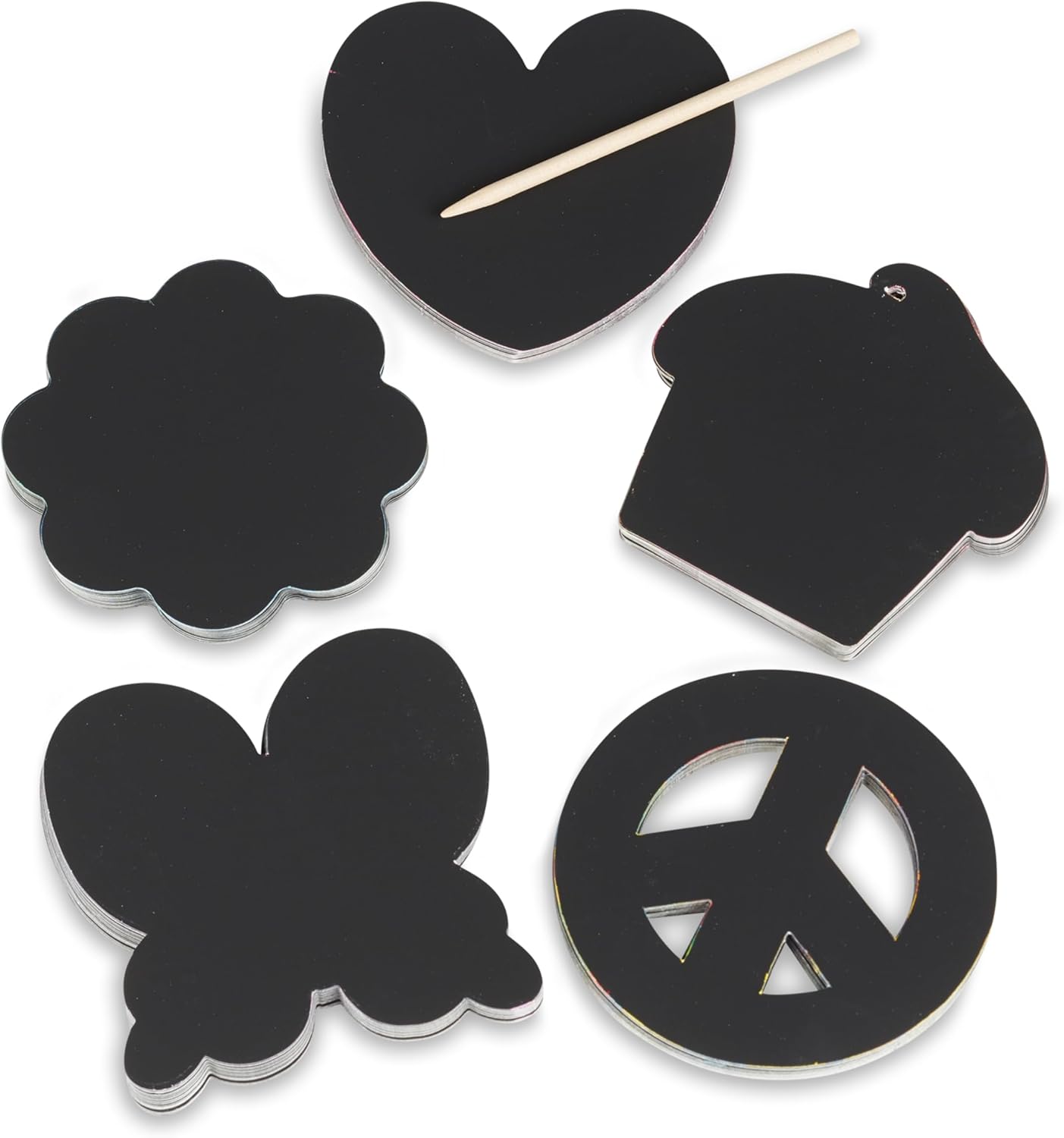 Melissa & Doug Scratch Art® Box of 125 Friendship-Themed Shaped Notes in Desktop Dispenser (Approx. 3.5” x 3.5” Each Note)