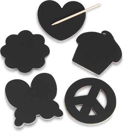 Melissa & Doug Scratch Art® Box of 125 Friendship-Themed Shaped Notes in Desktop Dispenser (Approx. 3.5” x 3.5” Each Note)
