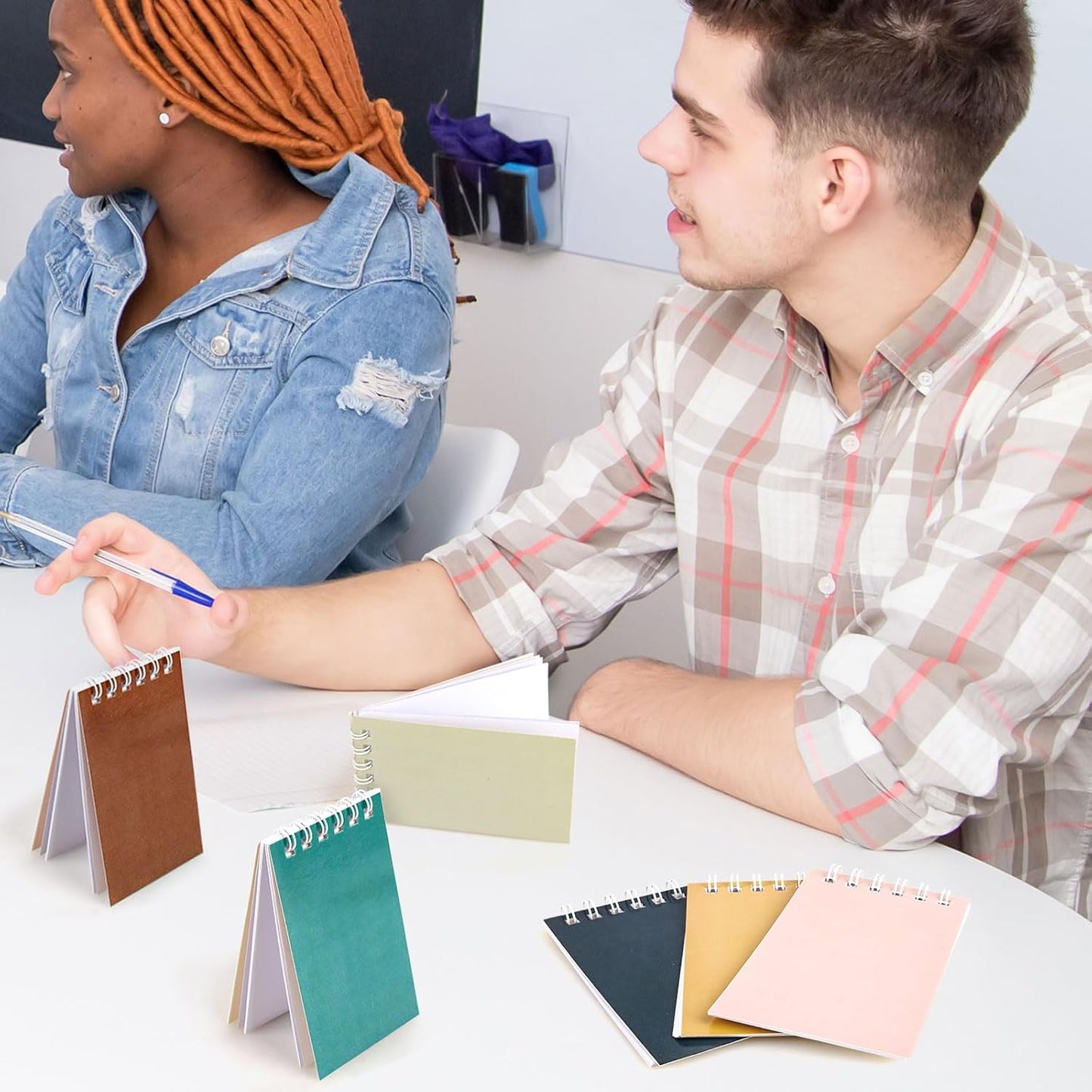 24 Pcs Mini Notebook Party Favor Small Pocket Notebook Colorful Shiny Cover Notebooks Small Spiral Notepad Memo Note Pads for Work Home Office School Classroom Supplies