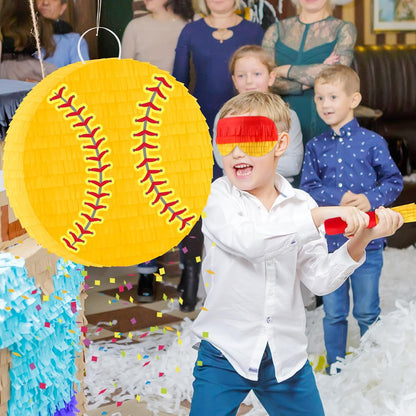 Dinosaur Pinata - Dinosaur Decorations with a Blindfold and Bat for Boys Girls Animal Themed Birthday Party Kids Classroom Game Decorations Supplies (15.7 x 11.4 x 3.1 Inches)