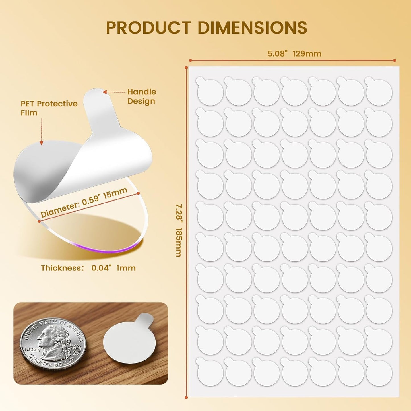 300Pcs Double Sided Adhesive Dots, Removable Clear Dots Sticky Tack, Waterproof No Trace Dots Adhesive Putty for Wall Hanging Crafts, Balloons Party Decorations Poster Picture Festival Decoration 10mm