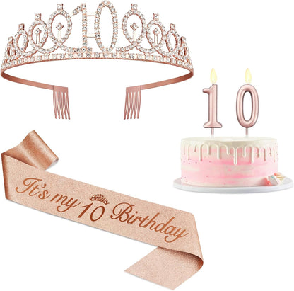 21st Birthday Decorations for Her with 21st Birthday Sash and Crown, Candles Gold, Gifts for 21 Year Old Girls