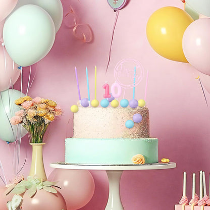 Yerliker 34 Pcs Happy Birthday Cake Toppers Decorations Birthday Candles DIY Cake Decor for Men Women Wedding Anniversary(Gold)
